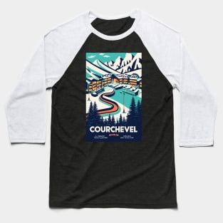 A Vintage Travel Art of Courchevel - France Baseball T-Shirt